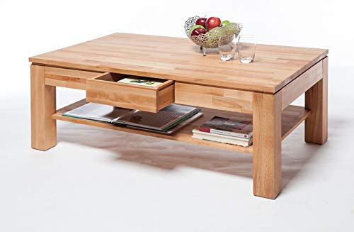 Couchtisch Kernbuche Massiv geölt mit Schubkasten 115x70cm