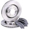 RIDEX Kit de discos de freno y pastillas 3405B0014 Eje delantero sin tornillos ventilado