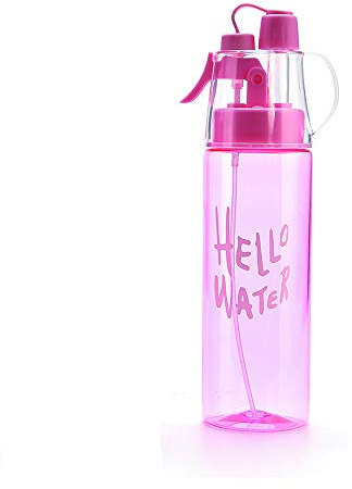 Icecode, Borraccia Spray, Borraccia Sportiva per Bere e spruzzare, per Yoga, Fitness, Ginnastica, Danza, Equitazione, 600 ml, Rosa