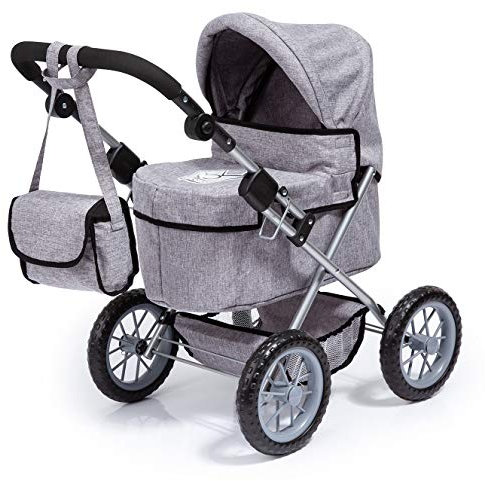 Bayer Design 13010AA, Puppenwagen Trendy, höhenverstellbar, zusammenklappbar, mit Tragetasche und Einkaufskorb, 68 x 40 x 64 cm