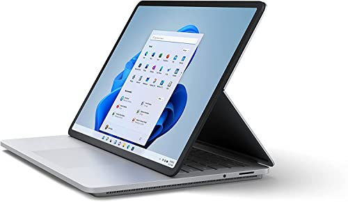 Microsoft Surface Laptop Studio (Windows 11, écran tactile 14.4 pouces, 16 Go RAM, 512 Go SSD, Intel Core i5, Platine, clavier français) Ordinateur portable ultra performant avec écran pivotant