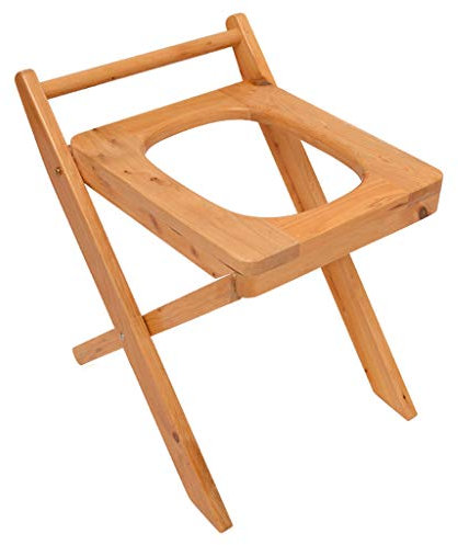 KPL-Kommode Stuhl Zusammenklappbarer Alter Toilettensitz aus massivem Holz - langlebig und rutschfest , Mobiler Toilettenstuhl , Senioren, Wiederherstellung der Chirurgie, Behinderte