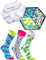 Rainbow Socks - Donna Uomo Confezione Regalo Calzini Geometrico - 3 Paia - Rosa Turchese Giallo - Größen 41-46