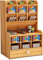 Mnkyer Organizzatore da Scrivania in Legno Scatola di Penne da Scrivania Multifunzione per Desktop in Casa Forniture per Ufficio Scolastico con Cassetto (Ciliegia-b16)