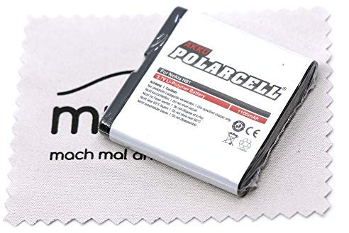 Ersatz Akku passend für Nokia 6720 Classic E51 E81 N81 N81 8GB N82 (Ersetzt Originalakku BP-6MT) Polarcell mit mungoo Displayputztuch