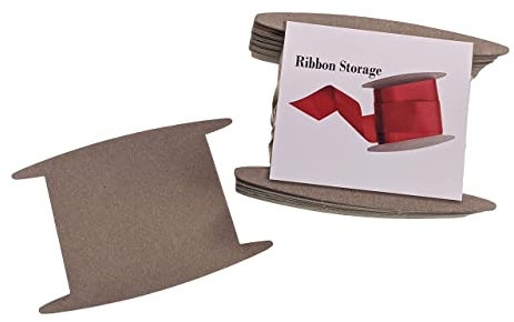 Ribbon Storage Ribbon Spools (50 spools) - Craft Organizer-Wrapping Paper Storage-Bin-Storage Cabinet Organization-Twine Storage Wrapping GiveThanks with a Ribbon Card (Large)