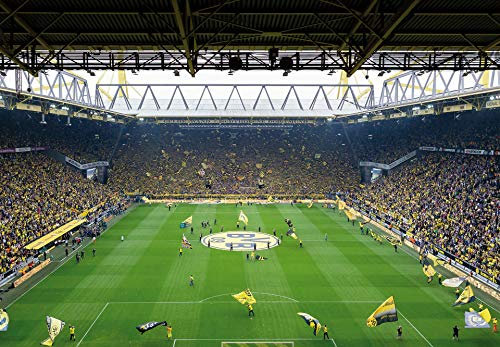 A.S. Création Fototapete - Tapete Stadion BVB Südtribüne in Gelb, Schwarz und Grün - Wandtapete für verschiedene Räume - Wandbild XXL 366 x 254 cm