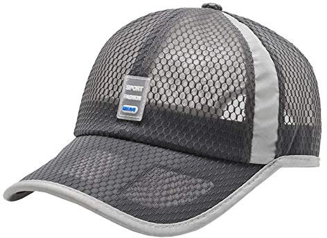 AIEOE Sport Caps Snapback Cap Luftige Basecap Unisex Sonnen Kappe für Damen und Herren Dunkelgrau