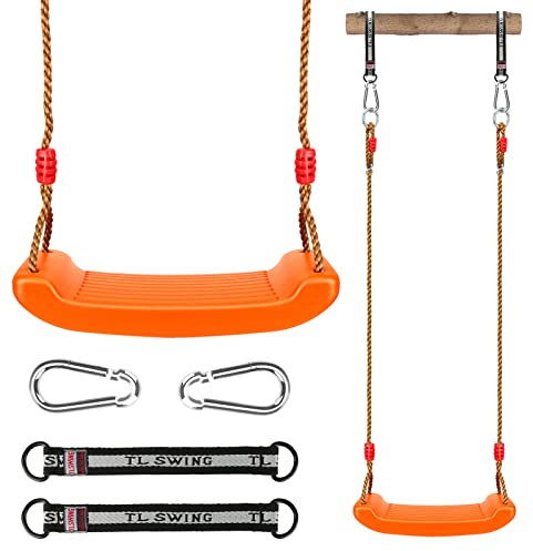 Luckits Juego de columpio para niños, columpios de plástico con cuerda ajustable, resistente, fácil de instalar, asiento oscilante para niños, niñas, interior/al aire libre/patio de recreo/hogar/árbol