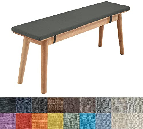 WTHYGB Bankauflage Bankkissen 140 X 45 X 5CM Waschbare Rutschfestes 5CM Dickes Gartenbank Sitzkissen mit Abnehmbarem Bezug, Stuhlkissen für Garten Terrasse Esszimmer Küche, 148 Größen (Dunkelgrau)