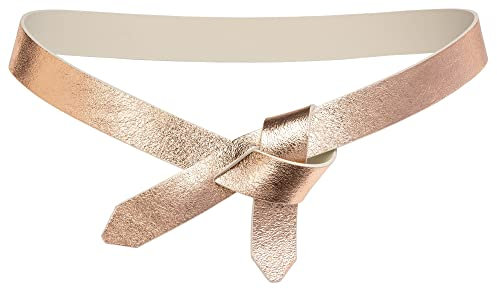 Caspar GU327 Damen Leder Taillengürtel, Gürtelgröße:90 [für Körperumfang 86-90 cm], Farbe:roségold