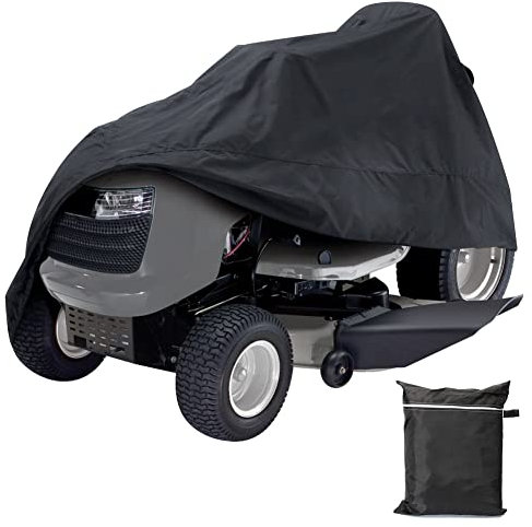 Gicov Riding Lawn Mower Cover Waterproof Heavy Duty Outdoor Tractor Cover Fits Decks Up to 54 Lawn Tractor Cover with Windproof Drawstring All Weather Protection