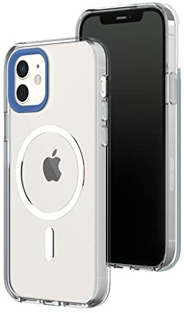 RhinoShield Clear Case kompatibel mit MagSafe für [iPhone 12/12 Pro]|Überragende Magnetstärke, Vergilbungsresistenz, Kristallklar, optimaler Schutz und personalisierbar - Kobaltblau Kamera-Ring