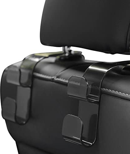 Gancio per sedile posteriore auto, organizer per borse e borse, confezione da 2 ganci per poggiatesta auto, organizer per borsa e zaino Lear-au