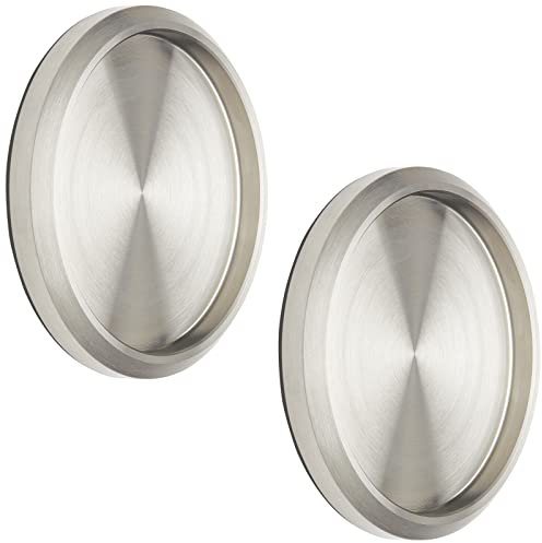 SOTECH 2 Stück Schiebetürgriffe MILA Griff-Ø: 70 mm selbstklebend mit 3M Klebepad Möbelgriffe echt Edelstahl Muschelgriffe für Glas-Türen & Zimmertüren Griffmuschel zum Aufkleben Glastürgriffe