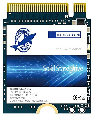 Dogfish 512GB M.2 2230 SSD NVMe PCIe 3.0 3D NAND Disco a stato solido interno di gioco per PS5 Steam Deck Microsoft Surface Pro Dell GPD Laptop Ultrabook Tablet (M.2 2230 NVMe 512GB)