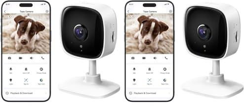 Tapo Telecamera Wi-Fi Interno C110, Videocamera Sorveglianza 2K(3MP), Visione Notturna, Audio Bidirezionale, Modalità Privacy, Notifiche in Tempo Reale del Sensore di Movimento (Confezione da 2)