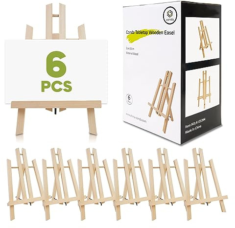 CONDA 6-Packung 30cm Tischplatte, Tragbar A-Rahmen Stativ Tischplatte Staffelei Set für Malerei Partei & Anzeigen Leinwände, Fotos, Anzeige Stativ Halter Stand für Studenten Kinder Angehende Anfänger