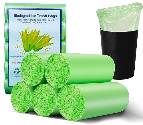 100 Stück Biomüllbeutel 20 L Müllbeutel, Kompostierbare Müllbeutel Grün Biomülltüten für Wohnzimmer, Küche und Büro (50X60cm)