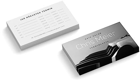 Terminkarten personalisiert | Hair Salon | 2-seitig | Querformat | Menge wählbar | Terminzettel | nächster Termin | Friseur | Stylist | Wellness | Beauty (500 Stück)