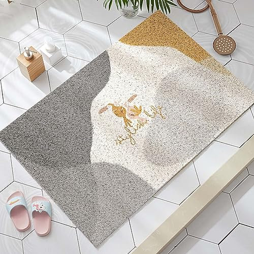 PALVJIE Tapis de bain et douche, 80 x 120 cm, texture luffa, antidérapant, perméabilité à l'eau, séchage rapide, polychlorure de vinyle, C