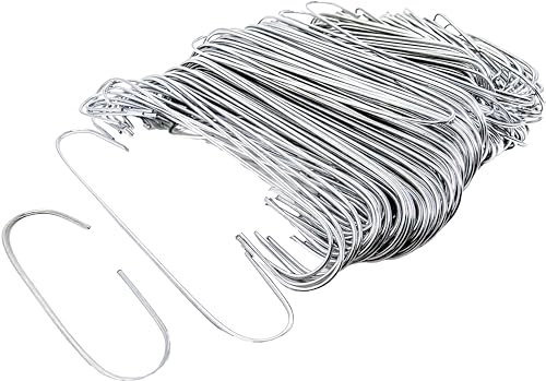 YLAB - 300 Silver Bauble Hooks for Christmas Tree Decorations - Perfect for Hanging Baubles and Ornaments (300) (300)