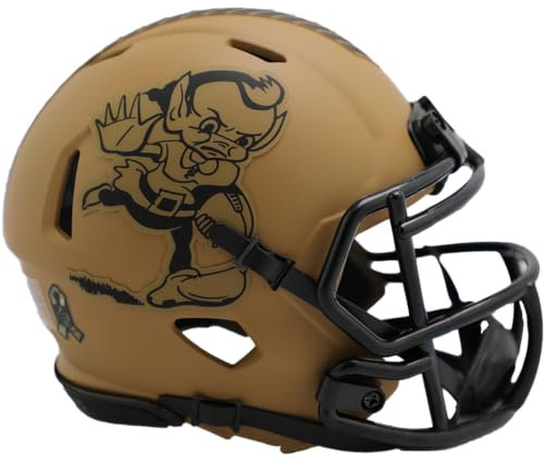 Riddell NFL Miniatur Dekohelm, ca. 12x16cm, Ale Brown, Salute To Service, Cleveland Browns, Unisex-Erwachsene, NFL-Fans, Sammler