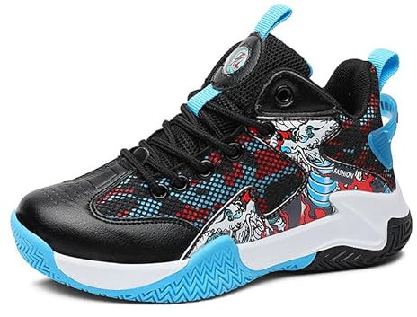 Boys' Basketball Shoes Children's Basketball Shoes Trainers Sports Shoes Suitable For Indoor And Outdoor Use(30 EU, Black)