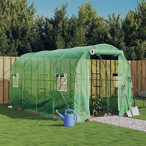ZEYUAN Serre avec Cadre en Acier Vert 8 m² 4x2x2 m,Carport Abri Voiture,Serre Tunnel