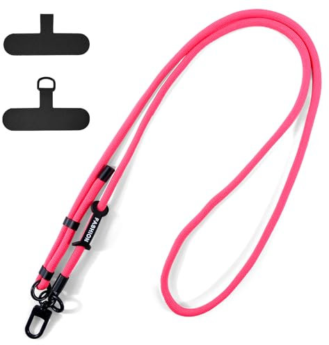 xiaowanwan Handykette Universal,Verstellbar Handyband zum Umhängen,Handy Umhängeband,Handykette Ohne Hülle,Abnehmbare Lanyard Handy (Rosa 2)