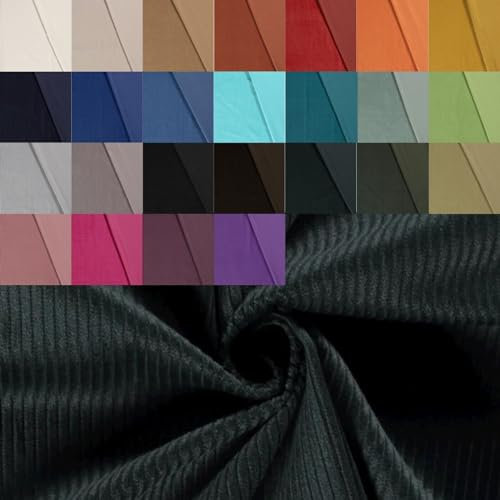 Breitcord Meterware - robuster Cordstoff - weicher Baumwollcord - dicker Rippenstoff - breit gerippt - fester Cord Baumwolle *ab 50 cm, Farbe: 028 d.grün