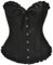 SZIVYSHI Damen Vollbrust Corsage Korsett Top Gothic Vintage Corsagen Bustier Corsette - Schwarz Schönheit - S