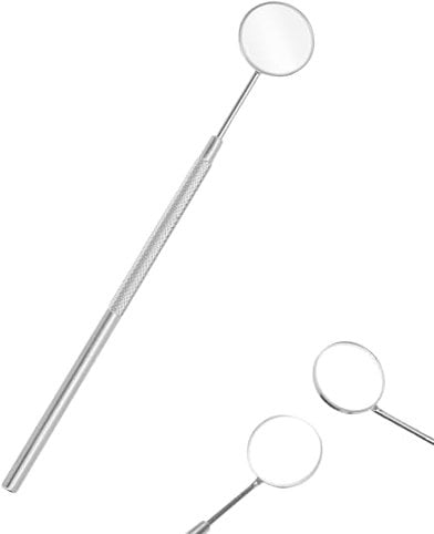 NIUQIGE Zahnarzt Mundspiegel Mundzahnspiegel Inspektionsspiegel Kurvenwinkel Mundpflege Mundkontrolle Verlängerungswerkzeug Auch für Wimpernverlängerungen geeignet. (Silber)