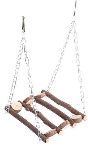 CIYODO Vogel Schaukeln Aus Holz Für Papageien Robuster Vogelstand Mit Spielzeug Für Käfige Für Sittiche Und Papageien Fördert Spiel Und Training