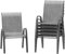 Amopatio 6er Set Gartenstühle Stapelbar, Hochlehner Stapelstühle aus Textilene und Metallgestell, Terrassenstühle Balkonstuhl mit Armlehnen Wetterfest, 60 x 72 x 96 cm, Anthrazit