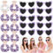 20 Stück JGA Brille Team Braut Haargummi,Bride Partybrille Herz Sonnenbrille,10 Herzförmige Brille + 10 Bride Haargummi,JGA Partybrillen und JGA Deko Accessoires für Junggesellinnenabschied (Lila)