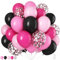 Palloncini Rosa Neri, Palloncini Rosa Pastello Nero Rosa Rosa Rosso da 12 pollici, Palloncini Rosa Neri in Lattice Coriandoli elio Set per Festa Compleanno Baby Shower Decorazione Festa Nuziale