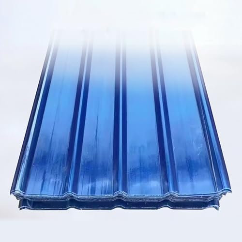 FRP-Wellplatte,1.5mm 5pcs Dicke Profilplatten Trapez, Lagerschuppen Garagen Vordächern Gewächshäusern, Polyester Wellbahn Natur, UV-Beständig Dachpaneele, Ersatz-Dachmaterial Für Gebäude(35*79in)