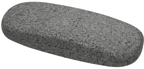 MoKo Hartes Brillenetui, Hardcase Brillenbox KratzfesteSonnenbrillen Lesebrille Hartschale Brillenorganizer mit Weichem Innenfutter und Brillentuch Brillenaufbewahrung - Holzmaserung & Hellgrau