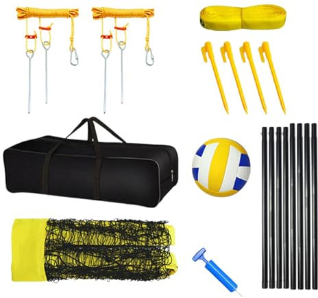 Baoblaze Volleyball-Set, Volleyball-Komplettset, verstellbare Stangen, professionelles tragbares Volleyballnetz-Set für Strand- und Outdoor-Aktivitäten