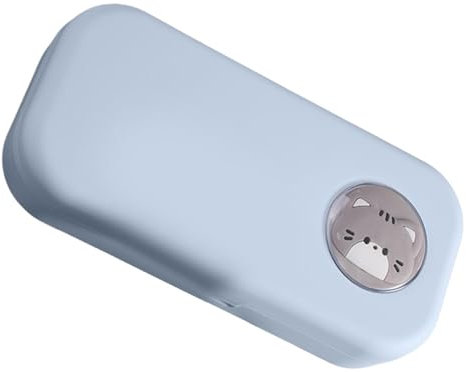 Generic Hard Shell Pencil Case, Blue, Double Layer Stationery Storage Box, Cute Cartoon Theme Organizer for School Business