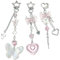 Nayyana Lot de 3 porte-clés esthétiques Y2K - Accessoires porte-clés élégants pour femme - Sac à main - Cadeaux, Rose, L