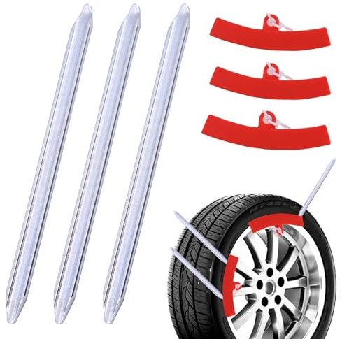 Yxmohala 3 Stück Reifenheber Montierhebel Reifen, 30cm Montiereisen, Reifenmontierhebel mit 3 Felgenschützern, Tragbar Reifenmontage Werkzeug für Motorrad, Fahrrad, Auto, Scooter