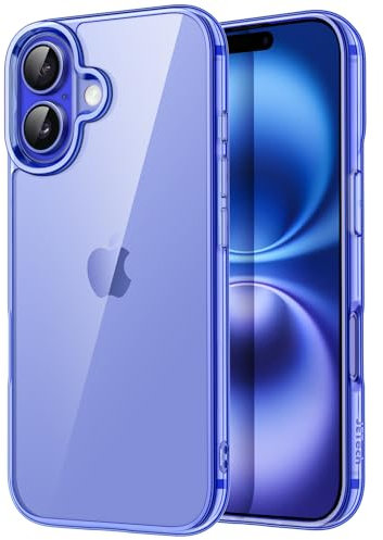 JETech Case for iPhone 16 Plus 6.7-Inch, Non-Yellowing Shockproof Phone Bumper Cover, Anti-Scratch Clear Back (Ultramarine)