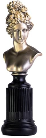 Marimor Statue aus Kunstharz griechische Mythologie Skulptur für Zuhause Büste Büro Wohnzimmer Schlafzimmer Bücherregal Kunst Frauen Statuen skulpturen Geschenk (Gold und schwarz)