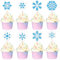 32 Stück Schneeflocke Tortendeko Schneeflocken Cupcake Topper Blau Silber Glitzer Frozen Tortendeko Schneeflocke,Winter Frozen Cake Topper,Schneeflocken Muffin Deko für Weihnachten Geburtstag