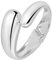 MILAKOO Teardrop Open Bangle Manschette Edelstahl Chunky Armband für Frauen Glossy Silver Minimalist Bracelet