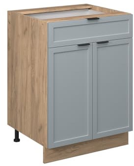 Vicco Küchenunterschrank Fame-Line, Hellblau-grau, 60 cm mit Schublade, ohne Arbeitsplatte