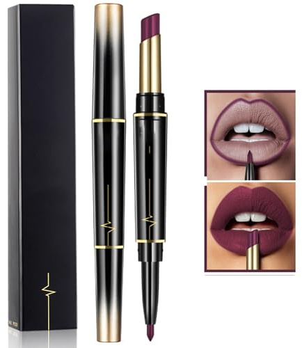 16 Farben langanhaltender Lippenstift und Lippenkonturenstift-Kombination, Lippenkonturenstift und Lippenstift für Frauen, langanhaltender Lippenstift,matter Lippenkonturenstift (15#)