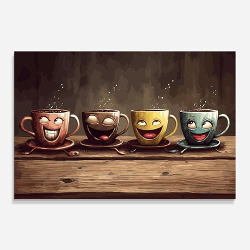 ARTHUB® Küchenrückwand aus Glas 50x70 cm, 5mm ESG | Spritzschutz, Glasplatte, Herdspritzschutz, Wandschutz für Herd, Hartglas, Lebensmittel, Kaffee, Coffee Faces